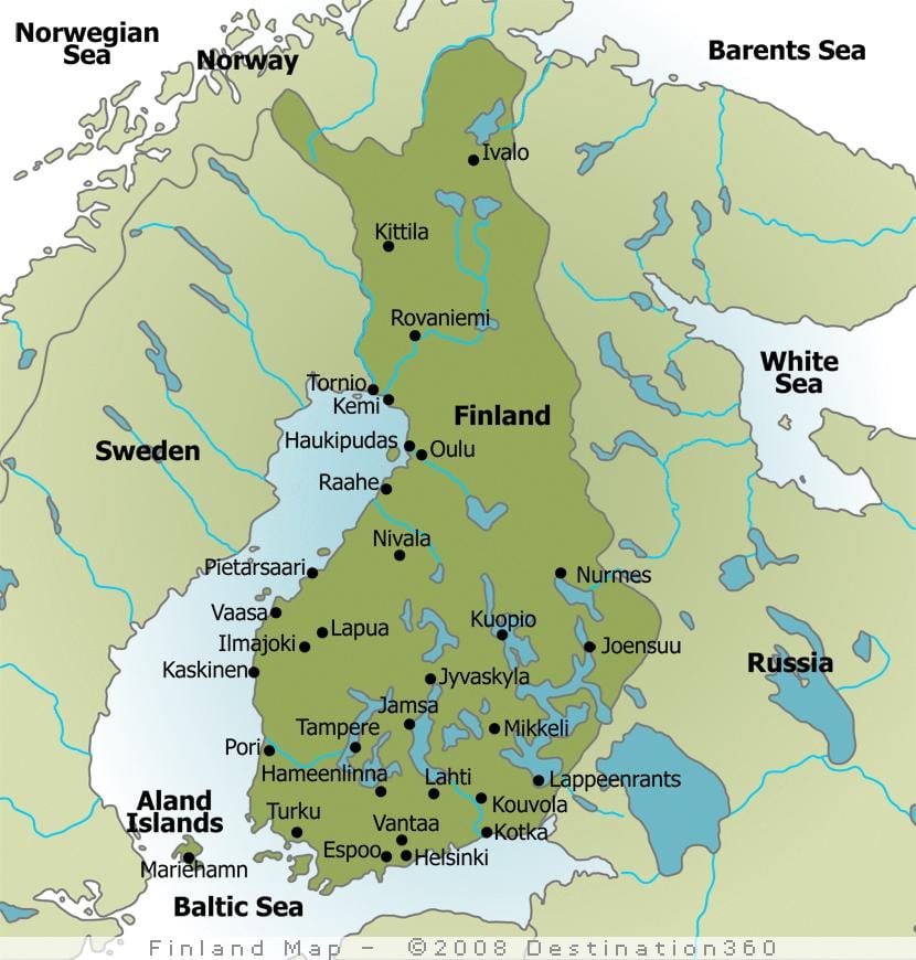 Mapa ng Finland kamping