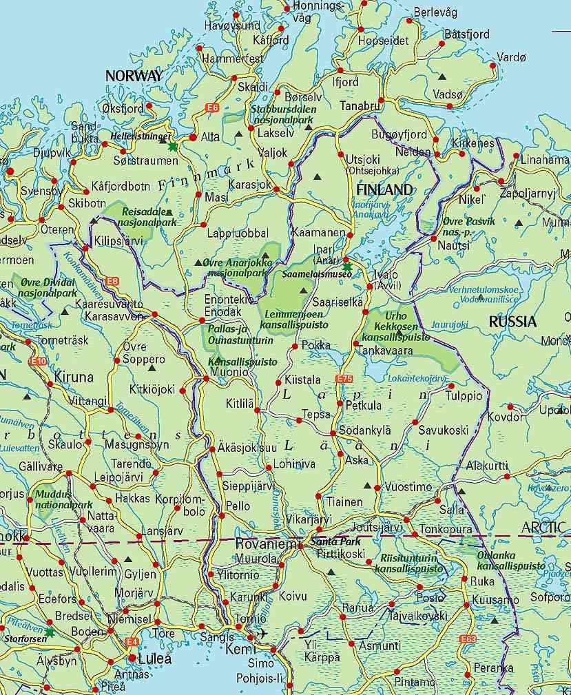 Mapa ng Finland hiking