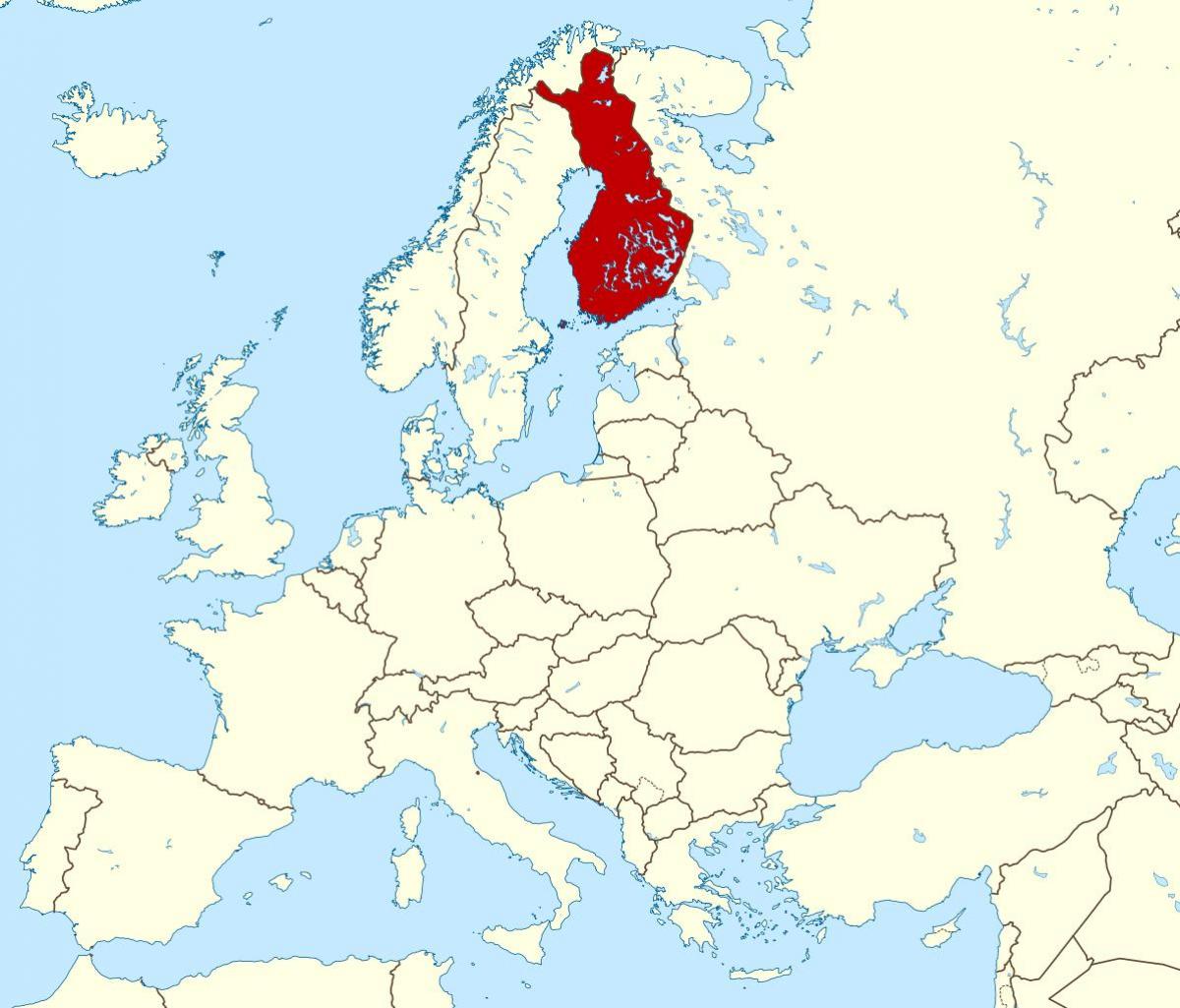 mapa ng mundo na nagpapakita ng Finland