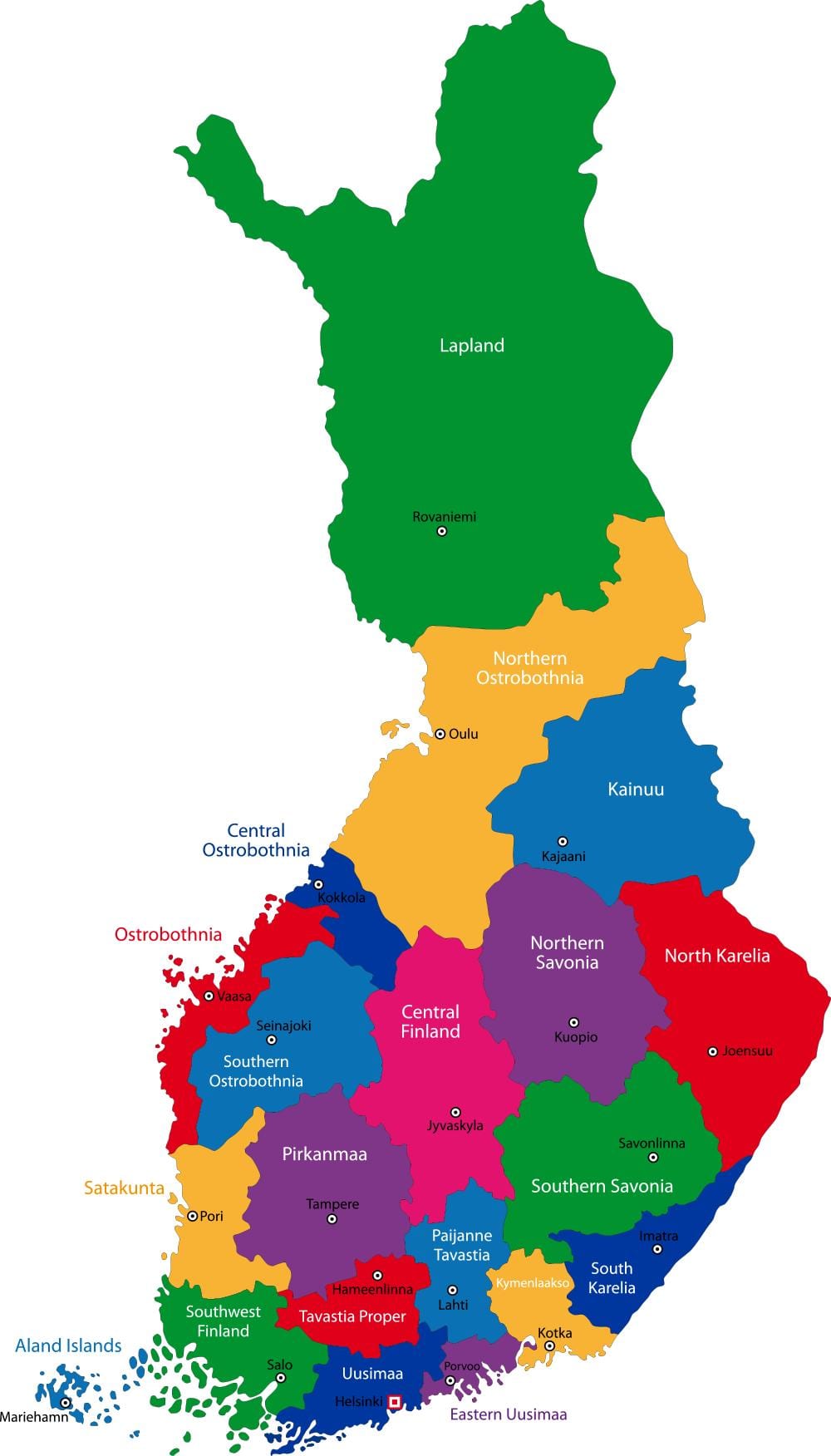 Finland lalawigan sa mapa