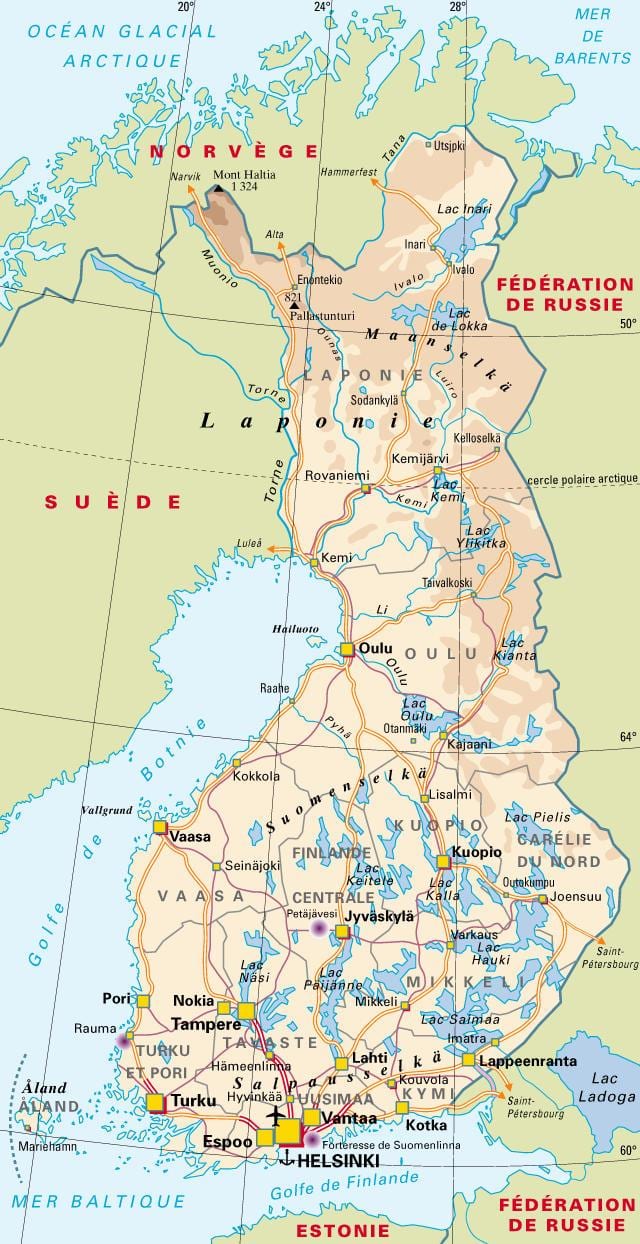 Mapa ng Finland pambansang parke