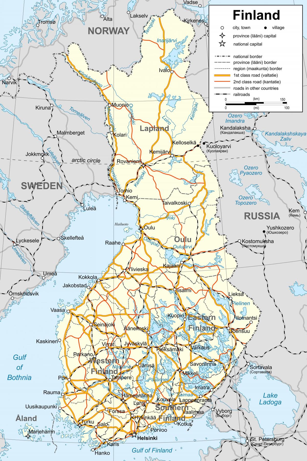 Mapa ng Finland pampulitika