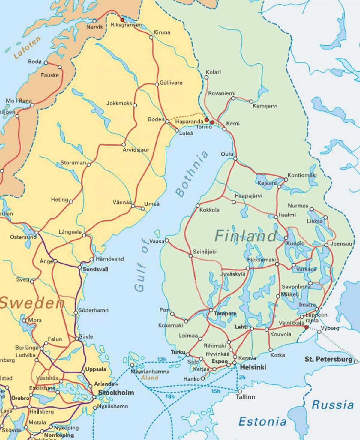 Finland tren mapa