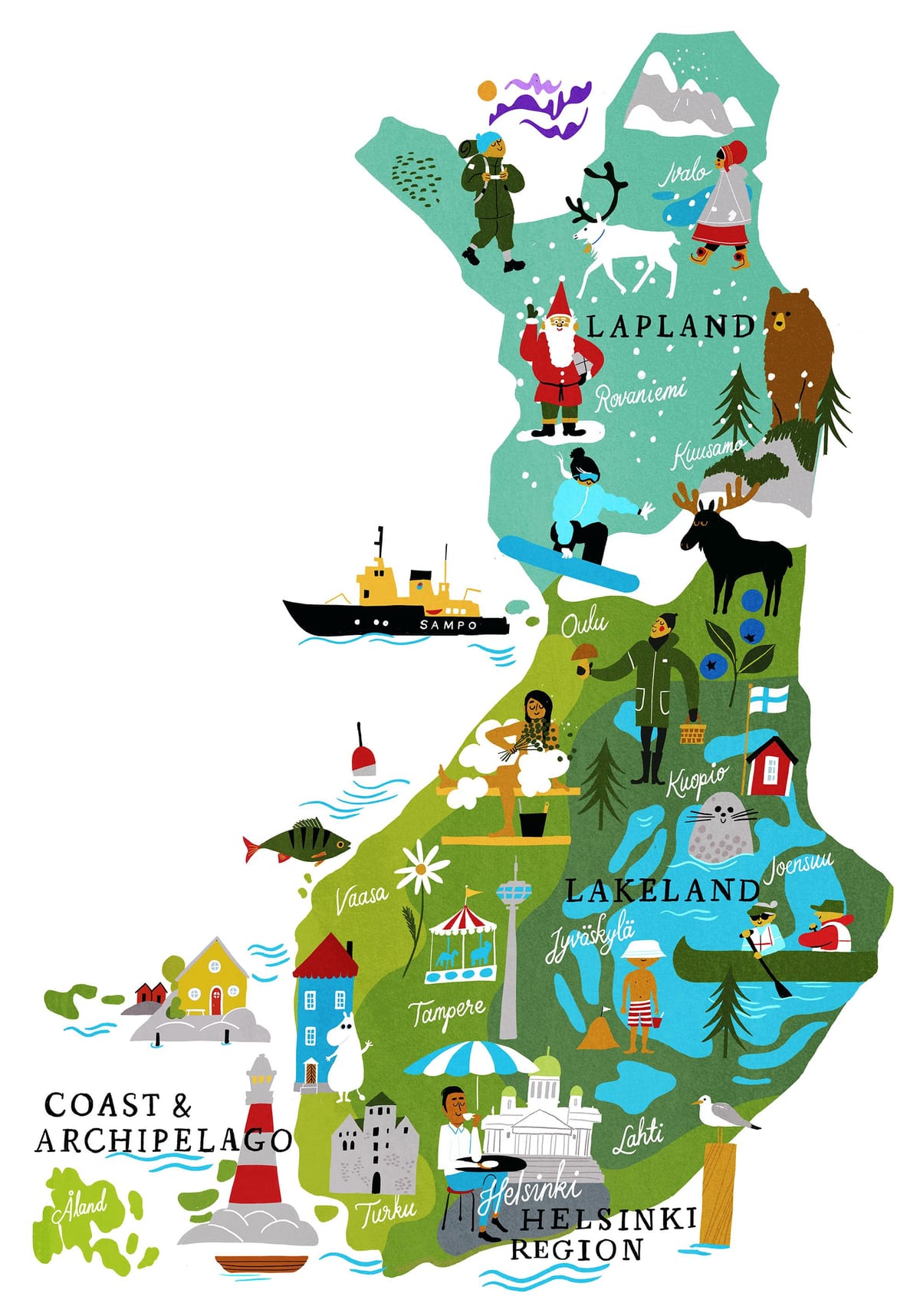 Finland mapa sa paglalakbay
