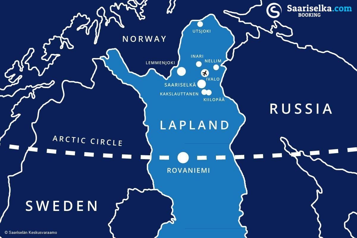 mapa ng saariselka Finland