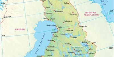 Mapa ng Finland heograpiya