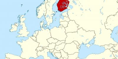 Mapa ng mundo na nagpapakita ng Finland